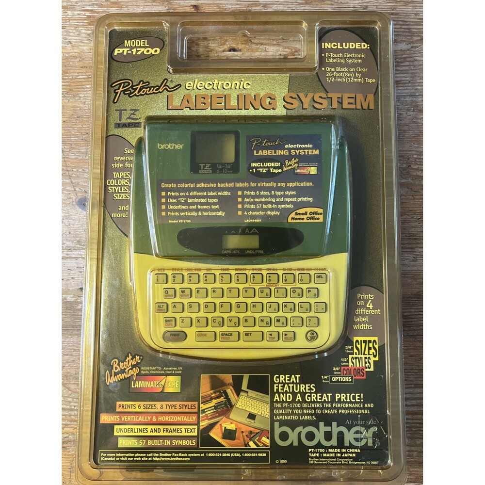Brother P-Touch Electronic Labeling System PT-1700 New Sealed 1999 NOS EDC
